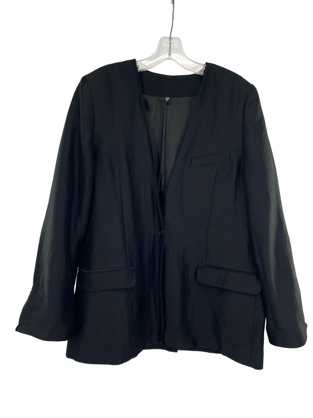 & Other Stories x Stockholm Atelier Black Linen Blazer Jacket Size 10